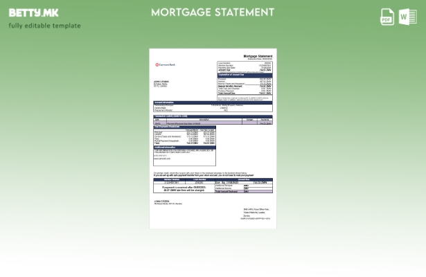 Извештај за хипотека од банка во модерен стил на Zambian Cavmont во шаблон за фо